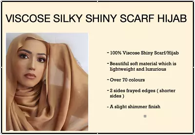 SILKY SHINY Women Maxi Wedding Plain Faux Silk Scarf Hijab Shawl Wrap Elegant  • £3.90