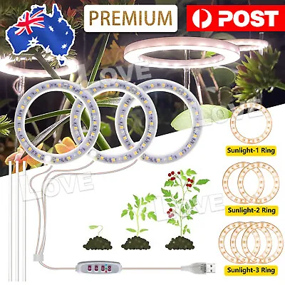 $13.95 • Buy LED Plant Halo Light USB Ring Grow Light Lamp Angel Phytolamp For Indoor Plants