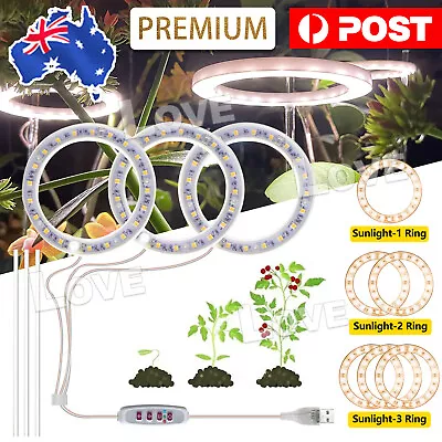 LED Plant Halo Light USB Ring Grow Light Lamp Angel Phytolamp For Indoor Plants • $13.95