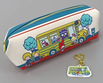 Sanrio Official Kuji School Bus Theme Pencil Case Pouch With Acrylic Keychain • $37.95