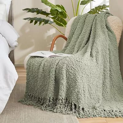 Spring Throw Blanket Chunky Soft Fluffy Knit Throw Blankets Textured Mulberry • $39.98