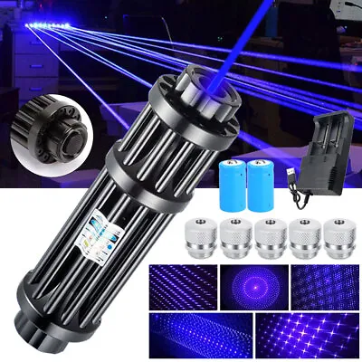 5 Watt Blue Burning Laser Pointer Visible Beam Dot Light& Battery& CH • $69.29