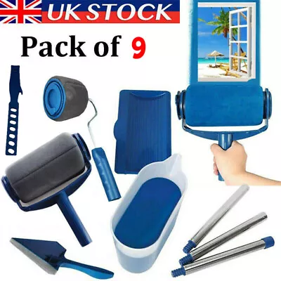 9PCS Paint Runner Pro Brush Set Painting Roller Wall Painting Handle Tools UK • £13.99