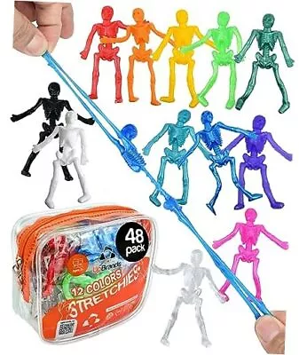 UpBrands 48 Stretchy Toys Party Favors For Kids Halloween Skeletons 48 Pack • $26.28