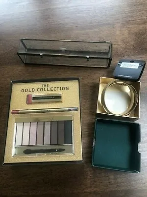 Max Factor Gold Collection Make-up Set Glass Box And Bangles • £22