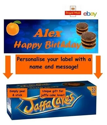 PERSONALISED Jaffa Cake Style Label Sticker Gift ANY NAME & MESSAGE • £3.99