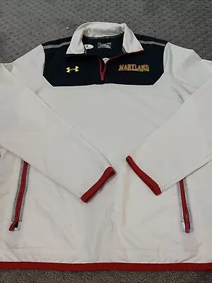 Under Armour Maryland Terrapins Sweatshirt Adult Small White 1/4 Zip Pullover • $19.99