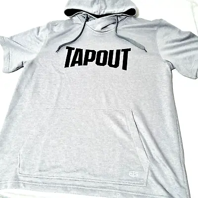 TAPOUT Hoodie Pullover Sweatshirt Men Size XL Grey Short Sleeve Tap Out Hooded • $28