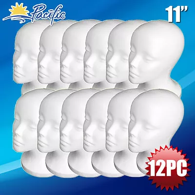 $54.99 • Buy Female FOAM MANNEQUIN MANIKIN Head Wig Display Hat Glasses 11  12pc