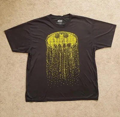 DC Comics Batman Mens Size XL Cascading Logo  Black Yellow Polyester T-Shirt  • $7.32