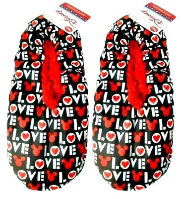 NEW! Disney Mickey Mouse Snuggle Toes Cozy Plush Slippers Shoe Size 4-10 Love • $14.99