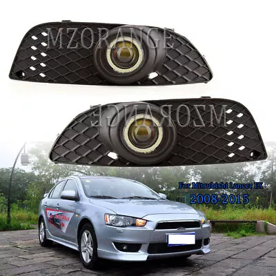 LED Angel Eye Bumper Grill Fog Light Lamps For Mitsubishi Lancer EX 2008 09-2015 • $35.99