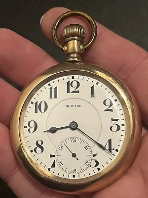 RARE 23 Jewels 16s E. HOWARD WATCH CO. GF Pocket Watch ALL ORIGINAL BEAUTY Runs! • $799.90