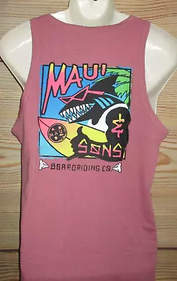 Mens Maui And Sons Shark Rose Tank Top T-shirt Size M • $19.90