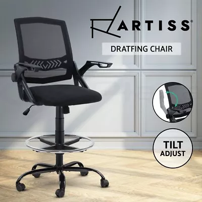 Artiss Office Chair Drafting Stool Computer Standing Desk Mesh Chairs Black • $99.95