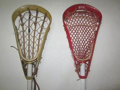 2 Vintage STX SAM  S  MENS WOMENS LACROSSE STRUNG HEADS SHAFTS STICKS 1970's 80s • $159.99