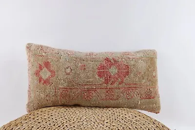 Handwoven Anatolian Turkish Kilim Pillow 12x24 Turkish Rug PillowLiving Room • $29.99