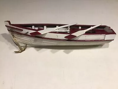 Vintage 16” Long Row Boat Handmade Wooden Nautical Model Kit Toy Boat • $79.99