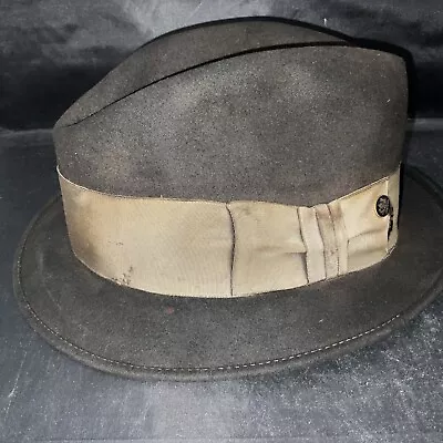 ROYAL STETSON HAT  VINTAGE IN BOX SIZE 7 1/2 Black Hat Tan Ribbon • $20