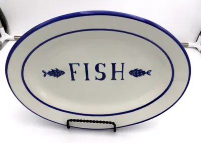 Over & Back Oval Fish Platter Made In Italy For Crate & Barrel • $19.99