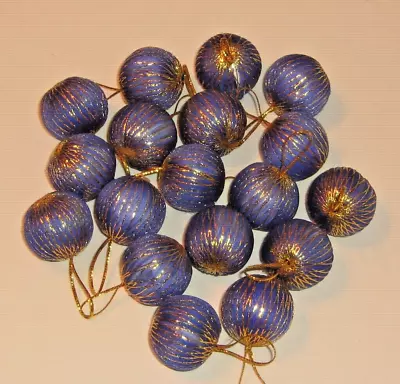 Christmas Ornaments Blue Foam Mini Balls With Gold Thread Wrapped 18pcs 1  • $9.95