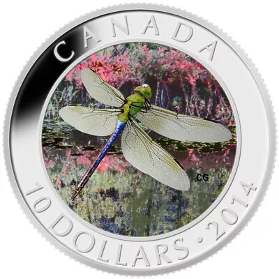 2014 Canada $10 Fine Silver Coin - Dragonfly: Green Darner • $50.85