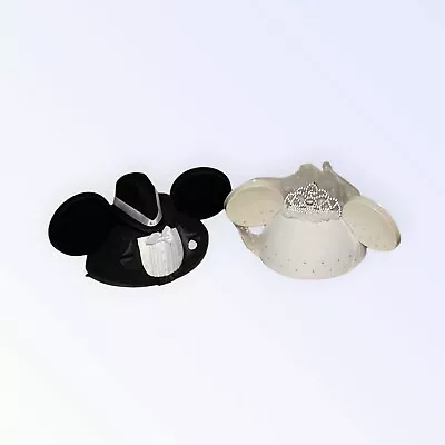 Disney Parks Mickey & Minnie Mouse Wedding Groom And Bride Ears Hat Vail Tuxedo • $34.50