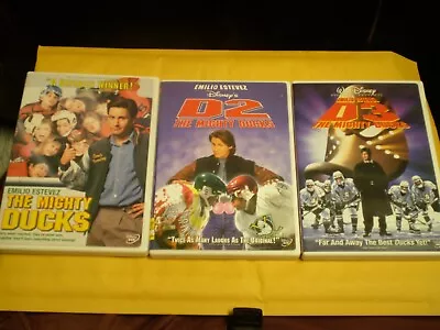 (3) Disney The Mighty Ducks DVD Lot: The Mighty Ducks 1 2 & 3    Emilio Estevez • $14.95