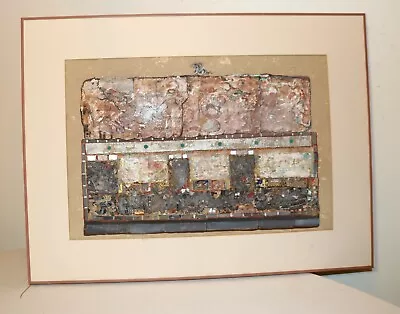 Vintage 1980 Original Williath Mayan Clay Wall Abstract Mixed Media Oil Painting • $287.09