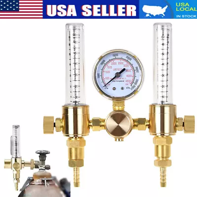 Dual Output Argon Regulator Flowmeter Flow Meter Mig Tig 0-60CFH CGA580 Inlet • $37