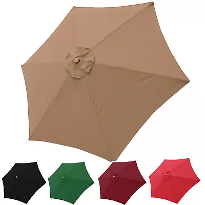 10 FT 6 Rib Patio Umbrella Canopy Replacement Top Cover Market Table Sun Shade • $23.99