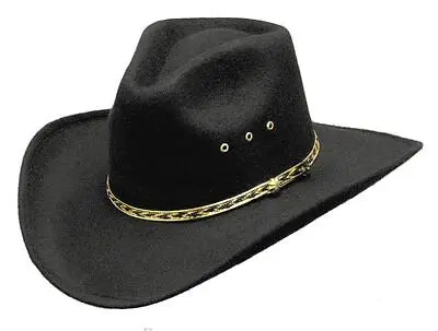 Western Express Cowboy Hat - Fitted Or Elastic S/M L/XL - Black Pinch Front • $49.99