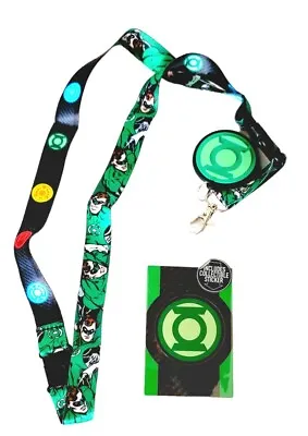 Green Lantern Lanyard Keychain DC Comics Logo Keyring Sticker New Gift • $17