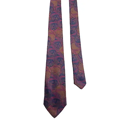 £20 • Buy Ermenegildo Zegna Patterned Silk Tie | Vintage High End Designer Smart Purple