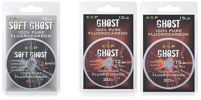 £8.99 • Buy ESP Ghost Fluorocarbon Soft Or Regular Line 20m Spool Carp Fishing