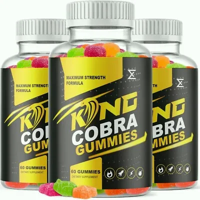 $47.95 • Buy (3 Pack) King Cobra Gummies For Men, KingCobra Male Gummies Formula(180 Gummies)
