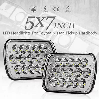 Pair 5x7  7x6 INCH LED Headlights Hi-Lo Beam For Toyota Nissan Pickup Hardbody • $39.95