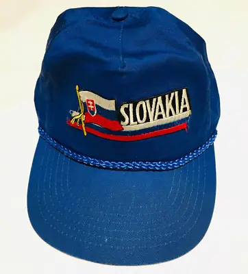 Vintage Slovakia Corded Embroidered Flag Snapback Baseball Trucker Hat Cap • $5.99