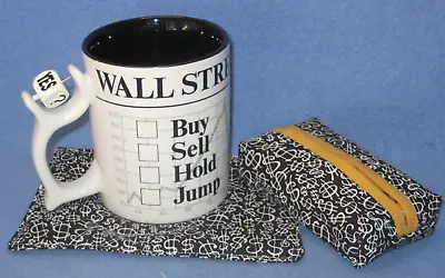 Wall Street Mug Spinner Department 56 $ Mug Rug & Tissue Holder Stock Market • $17.81