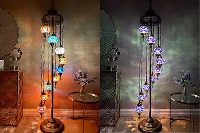 £225 • Buy 9 Glass Handmade Turkish Moroccan Moasic Light Floor Lamp UK Certified