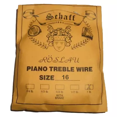 Piano Music Wire Roslau Treble 1 Lb. Coil Size 16 (.037 ) Finest Grade Steel • $32.50