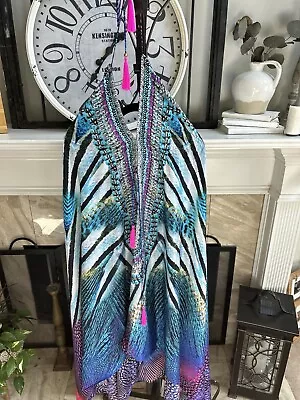 TRUE COLOURS By LA MODA CLOTHING Resortwear Halter Maxi Dress Sz S / M • $89.99