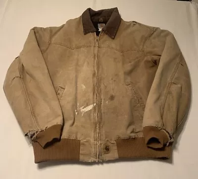  Carhartt Vintage Men’s XL Tall Grungy Coat Corduroy Collar Broken Zipper Pull • $65