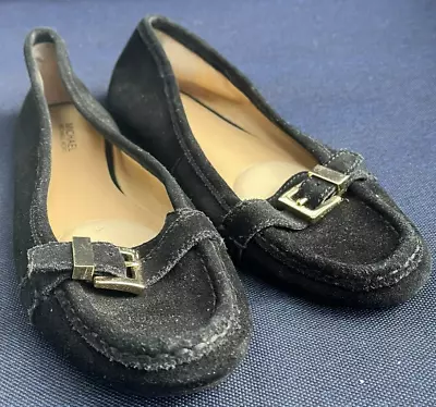 Michael Kors Rory Black Suede Loafers Women’s Size 8 M • $40