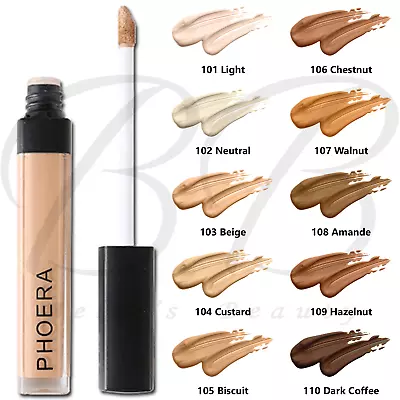 $6.49 • Buy PHOERA Full Coverage Long Lasting Flawless Liquid Concealer 7ml *CHOOSE SHADE*