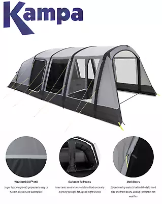 INDOOR SHOW MODEL Kampa Hayling 6 AIR 6 Berth Person Inflatable Tent 9120001253 • £599.99