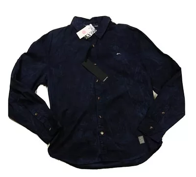 A.tiziano Mens 100%authentic LS Button Up Shirt Jerry Indigo Blue 1of1 Rare New • $95