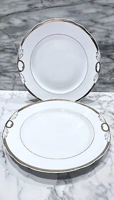 2 Vieux Old Paris Porcelain White & Gold French 2nd Empire Dinner Plates 19th C • $37