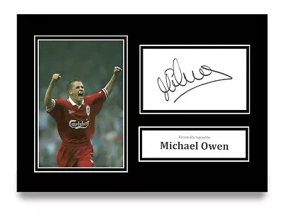 Michael Owen Signed A4 Photo Autograph Card Liverpool Gift Display + COA • $49.31