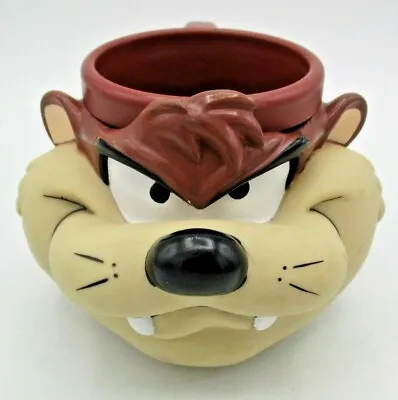 Vintage Tasmanian Devil Mug 3D Head/Face Hard Plastic/Rubber Cup Applause - 1993 • $6.99